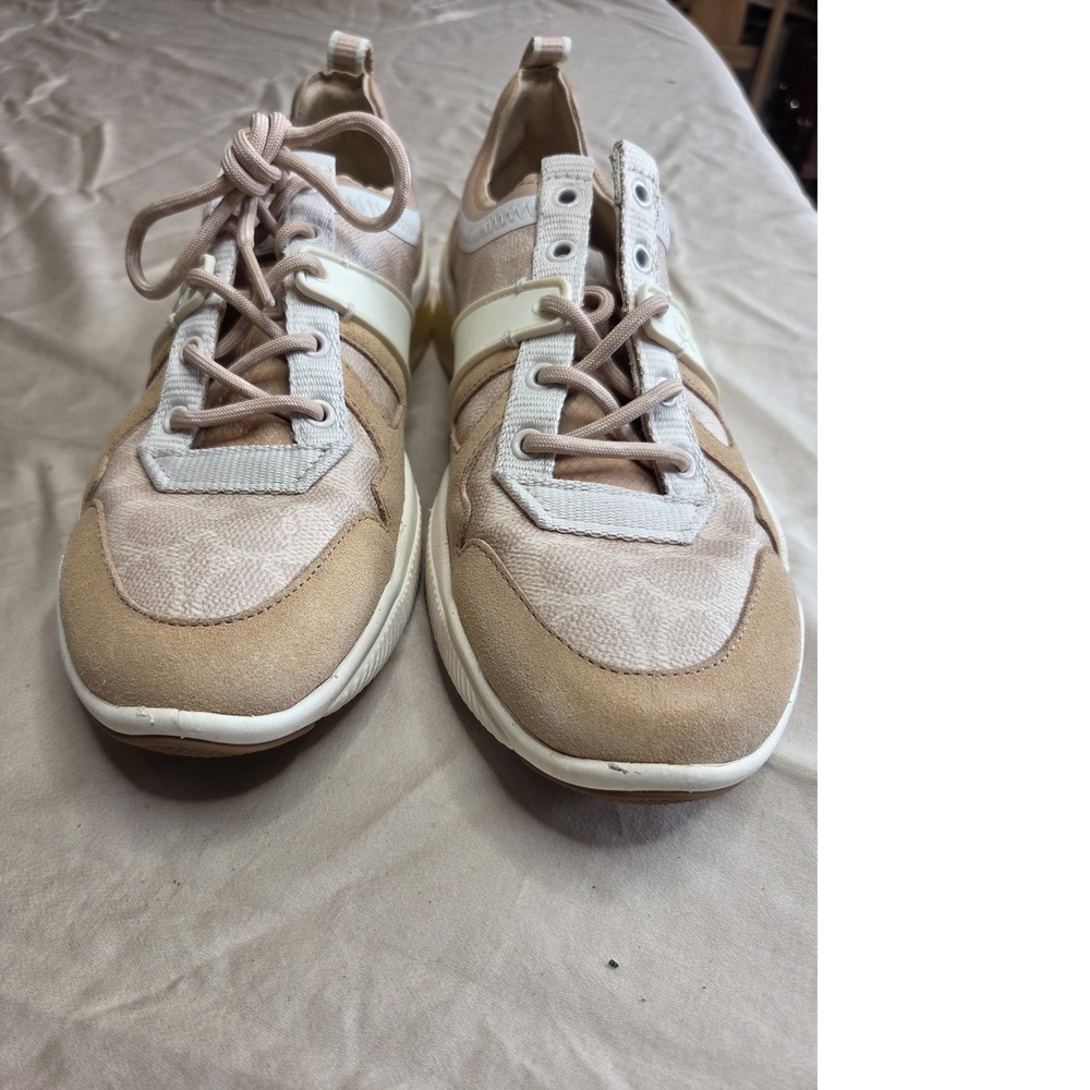 Women's Coach Citysole Sneaker White Tan Suede Leather Size 8.5 - Picture 12 of 15
